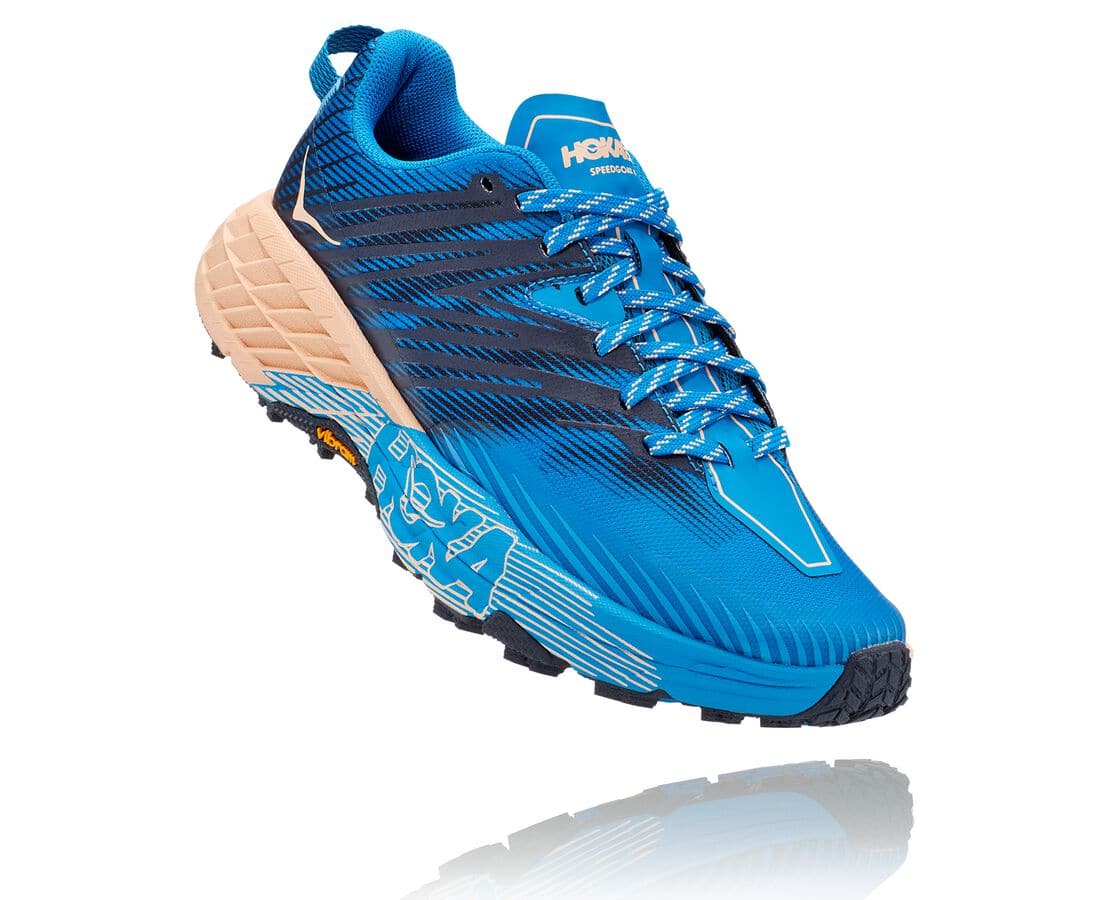 Hoka One One Speedgoat 4 Philippines - Ladies Trail Running Shoes - Indigo / Apricot | GQ8261043